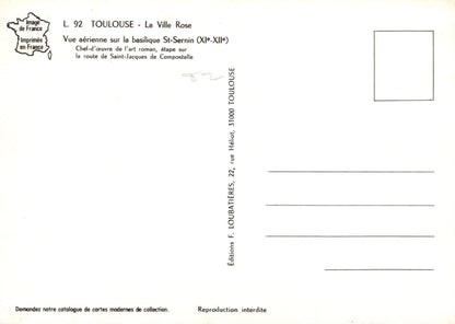 France Postcard - Aerial View of Toulouse - La Ville Rose - Mo’s Postcards 