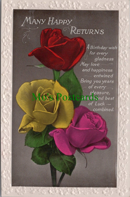 Birthday Greetings, Flowers, Many Happy Returns 