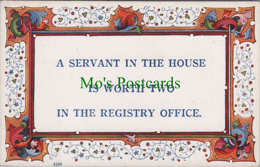 Quotation Postcard - A Servant In The House