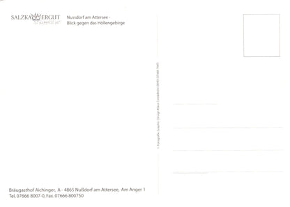 Austria Postcard - Braugasthof Aichinger, Nussdorf Am Attersee, Salzkammergut - Mo’s Postcards 