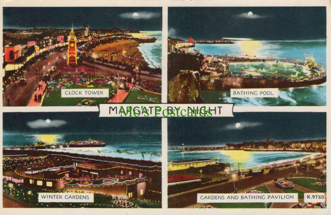 Kent Postcard - Views of Margate By Night, 1963 - Mo’s Postcards 