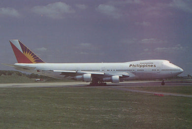 Aviation Postcard - EL-BZA B747 Philippines Airlines Aeroplane - Mo’s Postcards 
