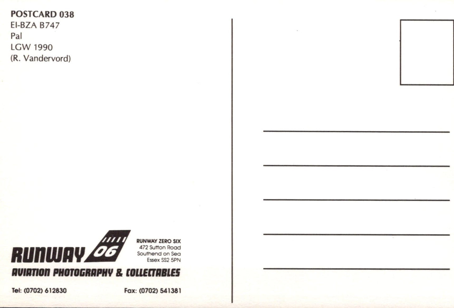 Aviation Postcard - EL-BZA B747 Philippines Airlines Aeroplane - Mo’s Postcards 