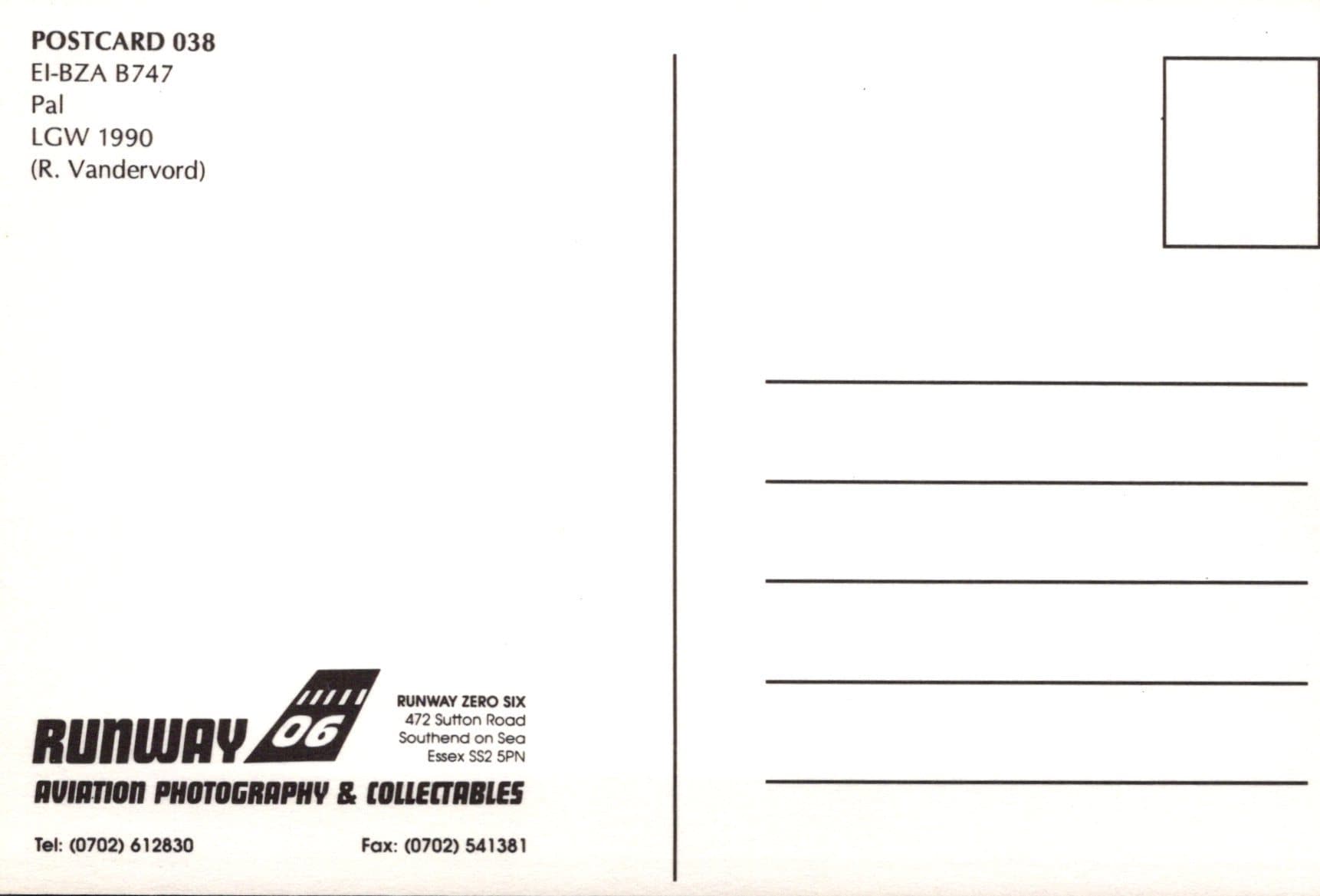 Aviation Postcard - EL-BZA B747 Philippines Airlines Aeroplane - Mo’s Postcards 