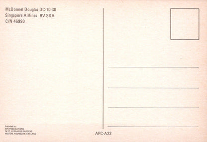 Aviation Postcard - McDonnel Douglas DC-10-30 Singapore Airlines Aeroplane - Mo’s Postcards 