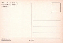 Load image into Gallery viewer, Aviation Postcard - McDonnel Douglas DC-10-30 Singapore Airlines Aeroplane - Mo’s Postcards 

