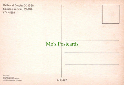 Aviation Postcard - McDonnel Douglas DC-10-30 Singapore Airlines Aeroplane - Mo’s Postcards 