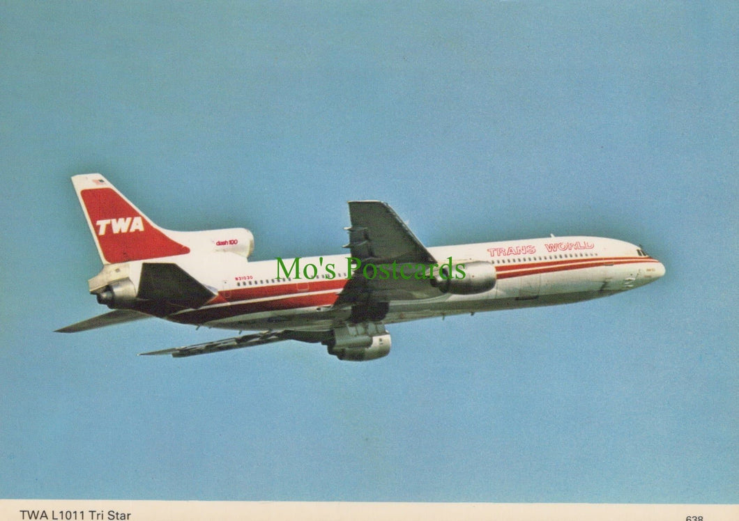 Aviation Postcard - TWA L1011 Tri Star Trans World Aeroplane - Mo’s Postcards 