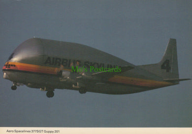 Aviation Postcard - Aero Spacelines 377SGT Guppy 201 Aeroplane - Mo’s Postcards 