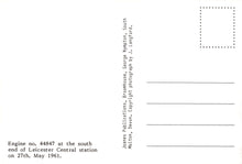 Load image into Gallery viewer, Leicestershire Postcard - Engine No 44847 at The South End of Leicester Central Station, 1961 - Mo’s Postcards 
