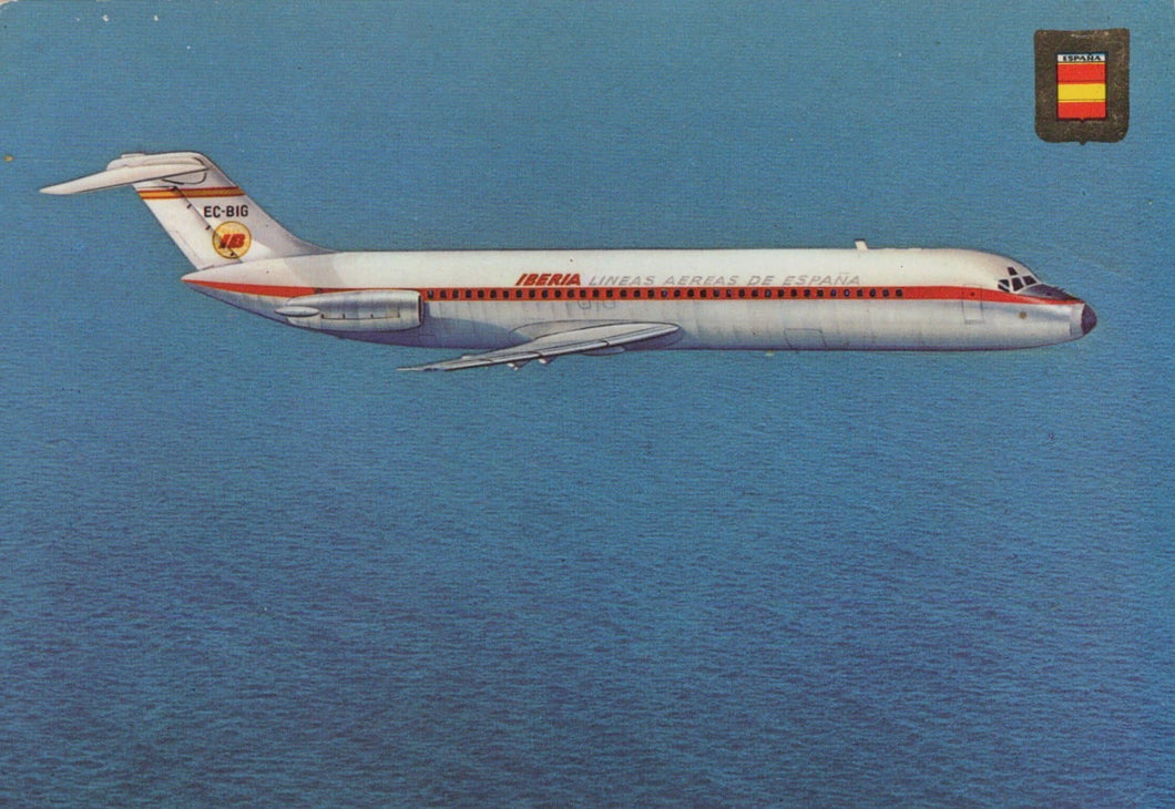 Aviation Postcard - DC-9 Douglas Jet - Iberia Spanish Airways - Mo’s Postcards 