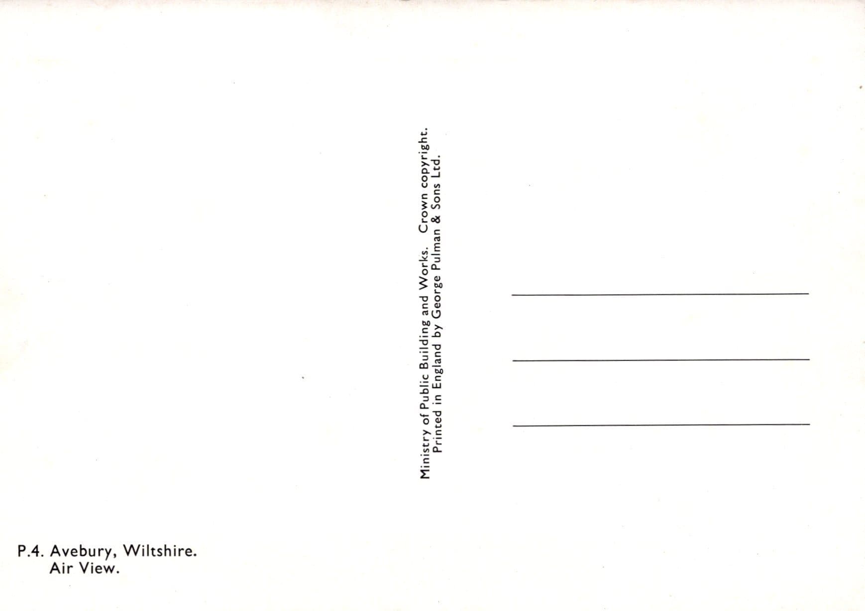 Wiltshire Postcard - Aerial View of Avebury - Mo’s Postcards 