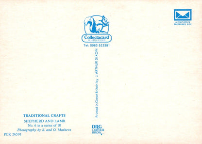 Traditional Crafts Postcard - Shepherd and Lamb - Mo’s Postcards 