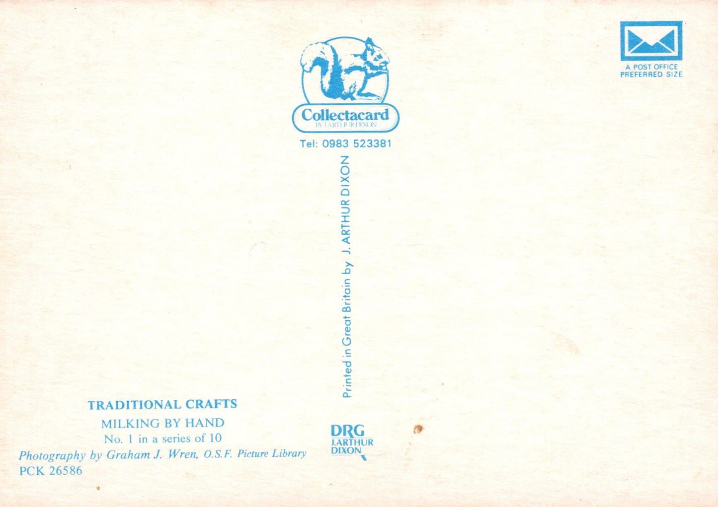 Traditional Crafts Postcard - Cows - Milking By Hand - Mo’s Postcards 