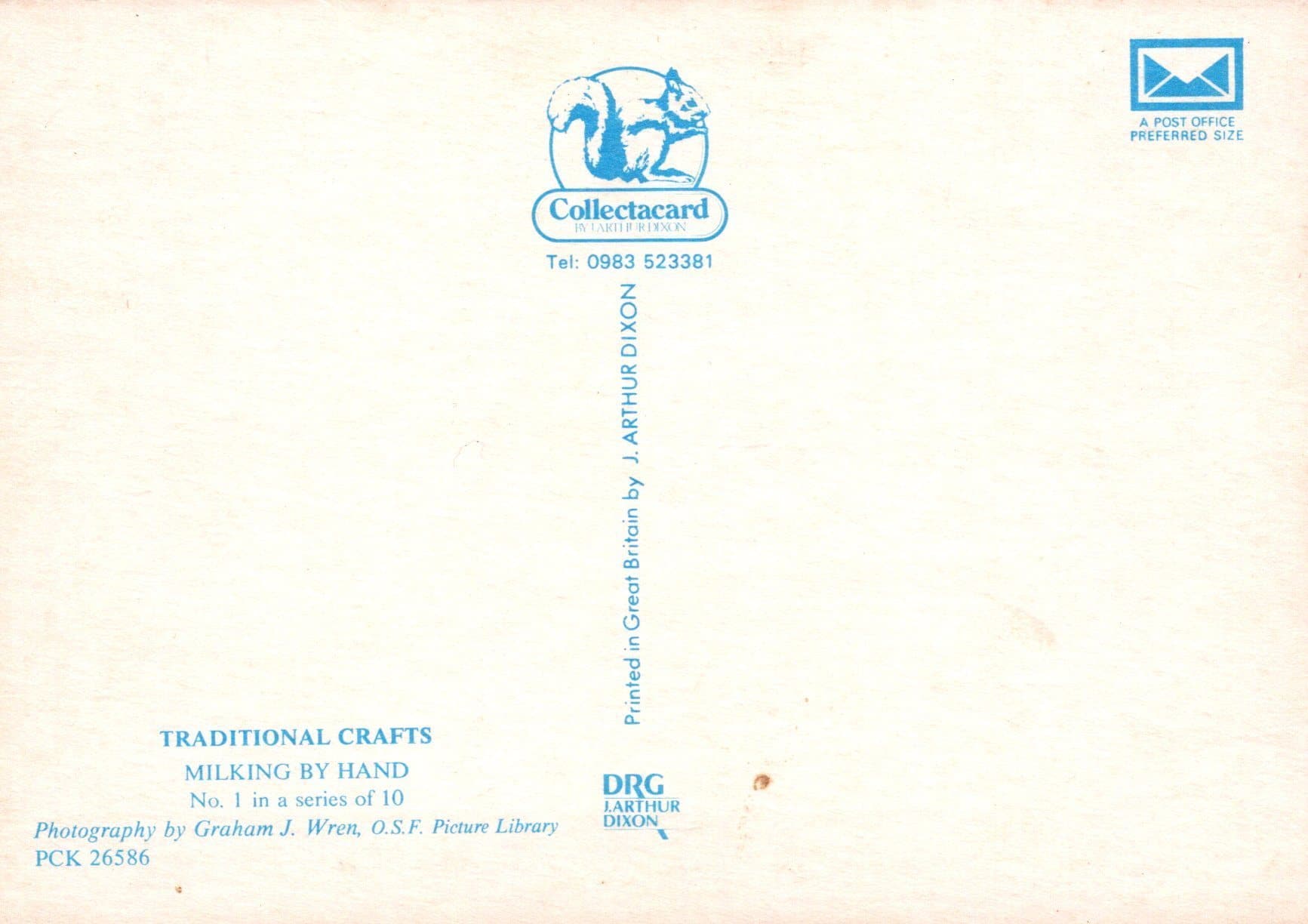 Traditional Crafts Postcard - Cows - Milking By Hand - Mo’s Postcards 