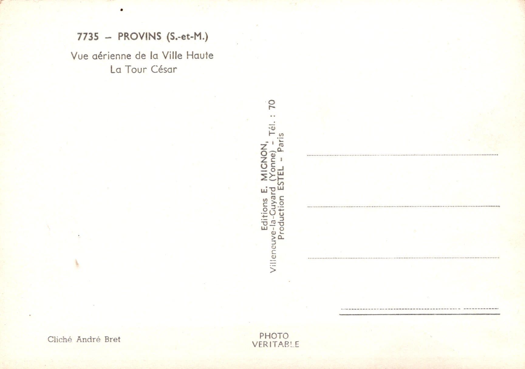 France Postcard - Provins - Vue Aerienne De La Ville Haute La Tour Cesar - Mo’s Postcards 