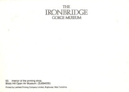 Shropshire Postcard - The Ironbridge Gorge Museum - Interior of The Printing Shop - Mo’s Postcards 