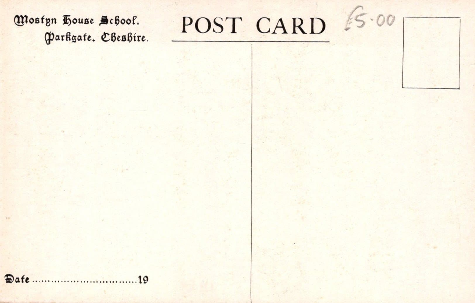 Cheshire Postcard - Mostyn House School, Parkgate - At The Welsh Bungalow - Mo’s Postcards 