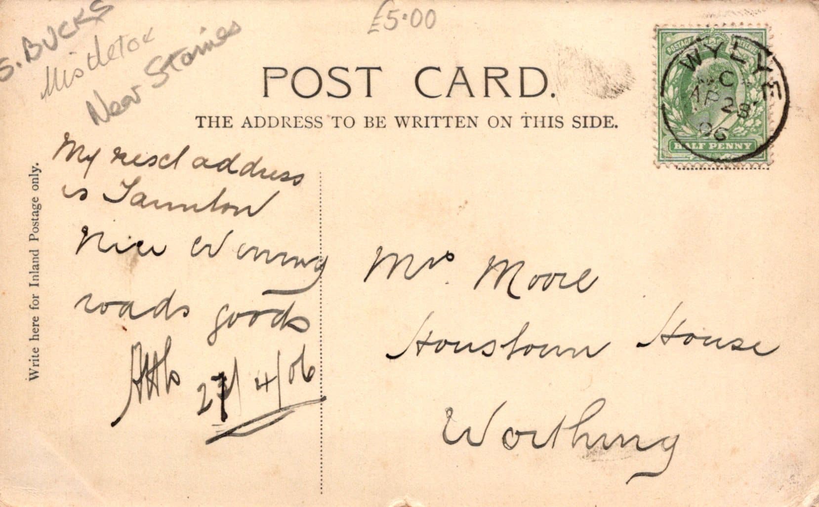 Buckinghamshire Postcard - The Pic-nic, Ankerwyke, 1906 - Mo’s Postcards 