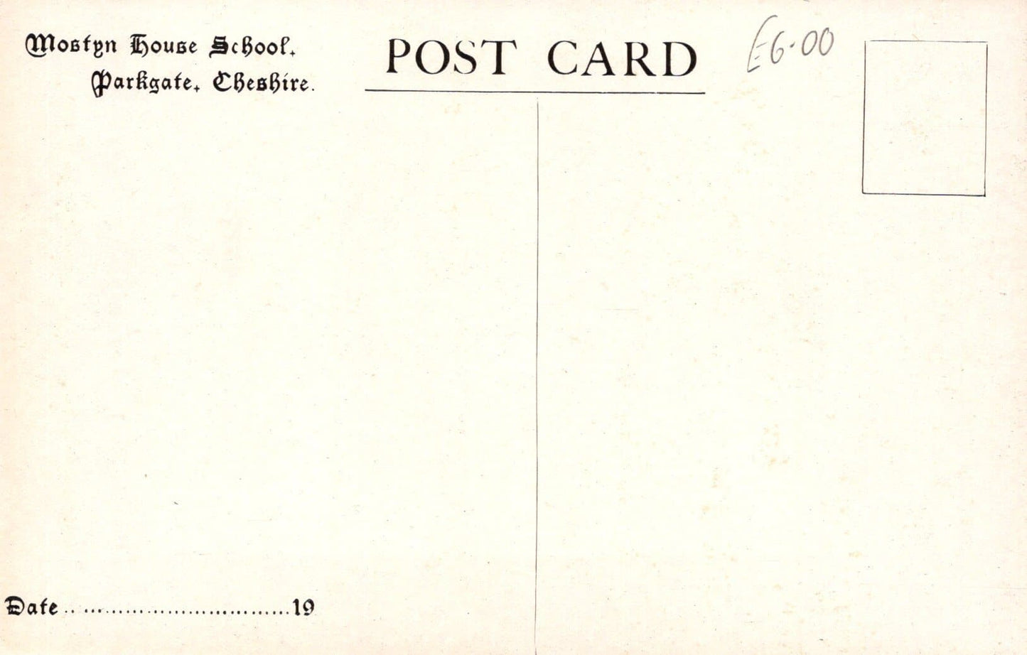 Cheshire Postcard - Mostyn House School, Parkgate - Mr F.J.Griffiths Diving - Mo’s Postcards 