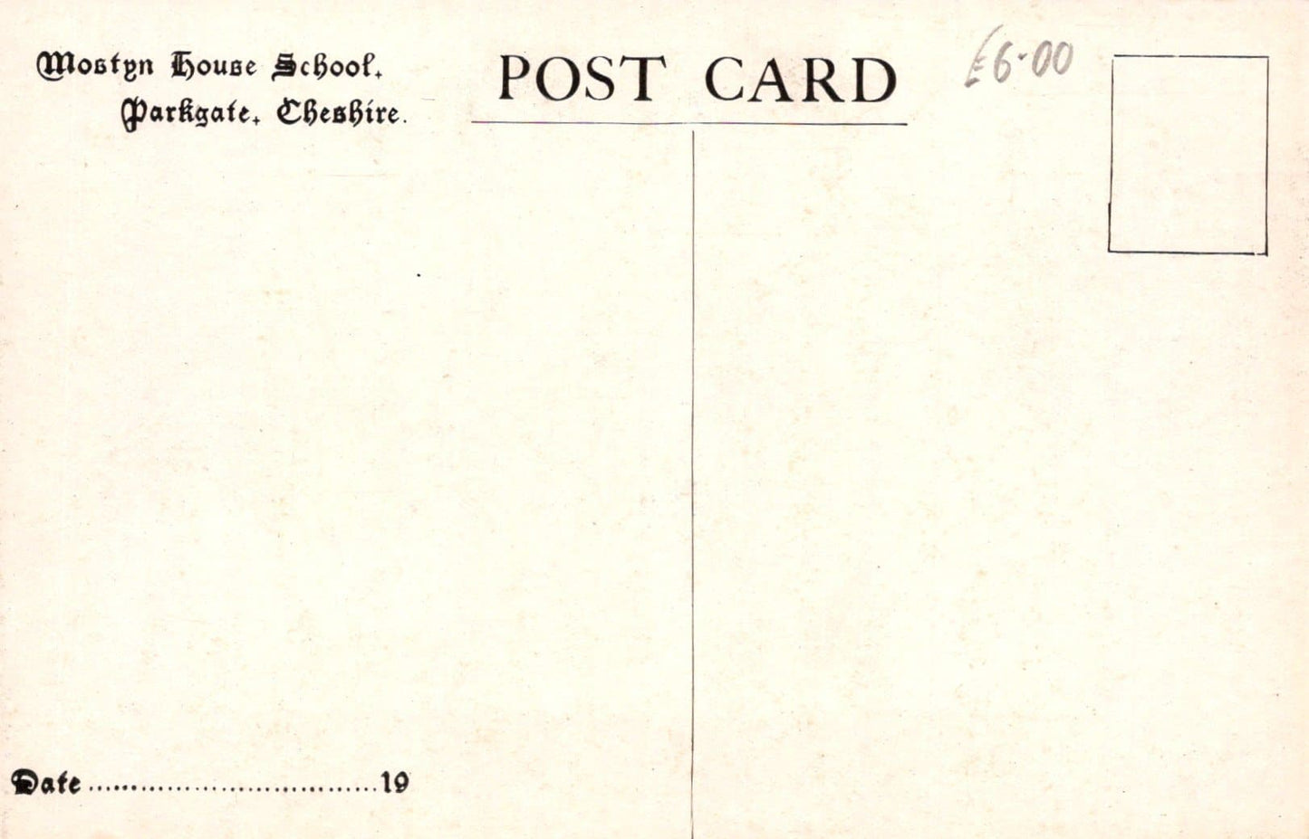Cheshire Postcard - Mostyn House School, Parkgate - Mr F.J.Griffiths Diving - Mo’s Postcards 