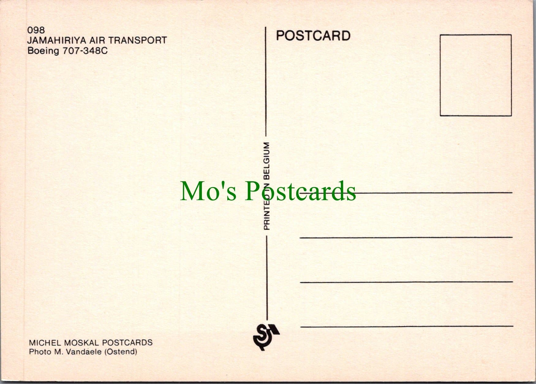Aviation Postcard - Jamahiriya Air Transport Boeing 707